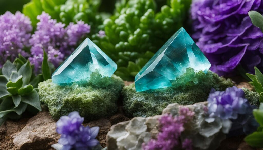 Aquamarine and Fluorite Crystals