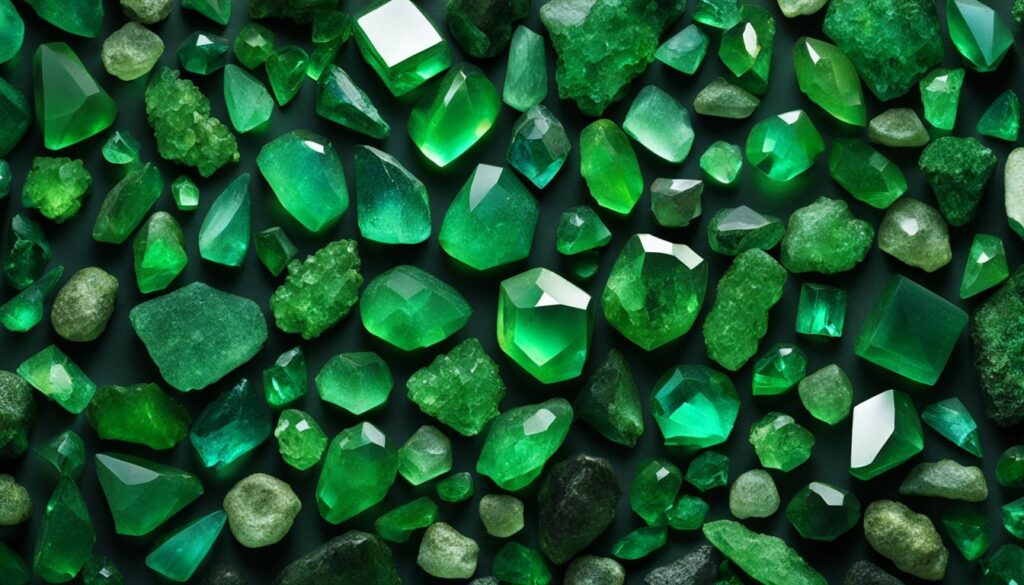 Green Crystals and Stones