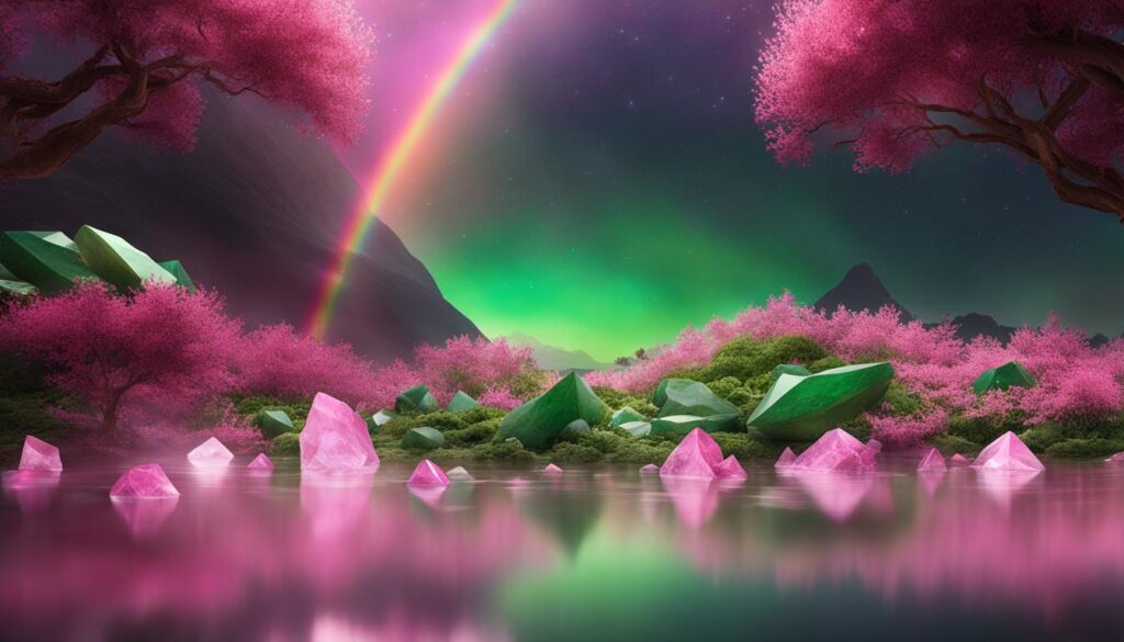 Meaning and Symbolism of Pink and Green Crystals