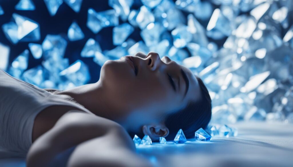 Physical healing with clear blue crystals
