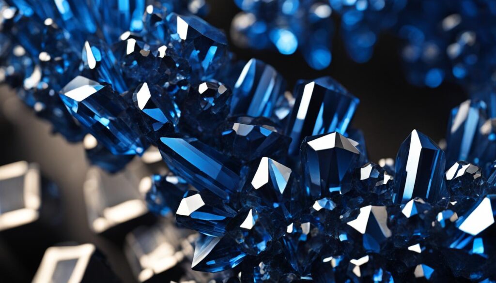 Transparent blue crystals